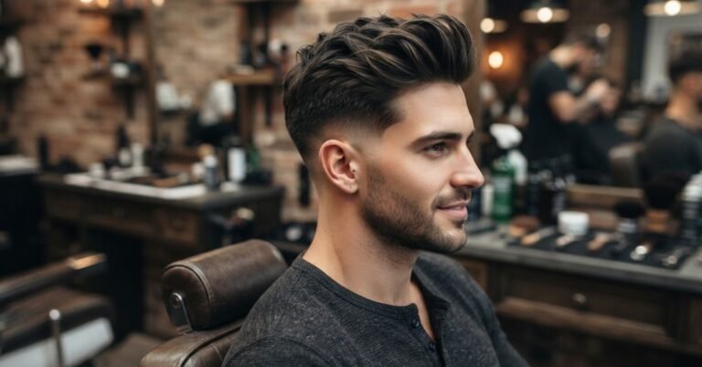 Low Taper Fade Quiff Haircut