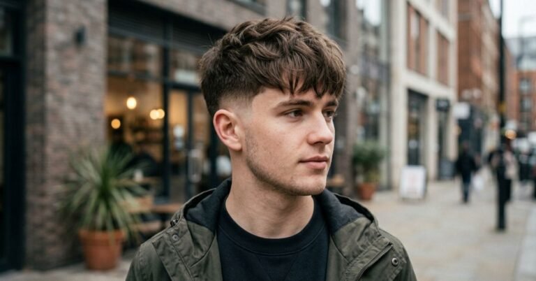 Low Taper Fade Textured Fringe